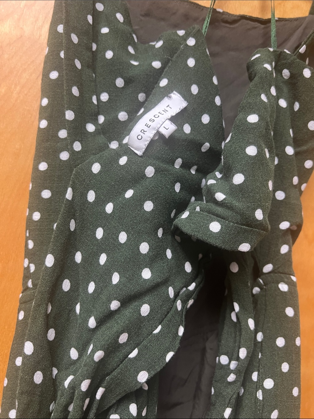 Crescent Green Polka Dot Trench Coat